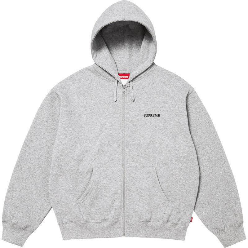 Supreme Small Box Logo Hooded Zip-Up Sweatshirt - Heather Grey