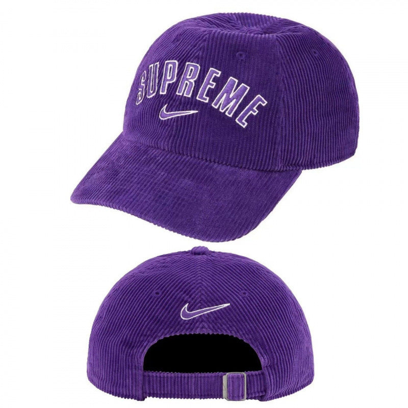 Supreme / Nike Purple Corduroy 6-Panel Arch Logo Hat