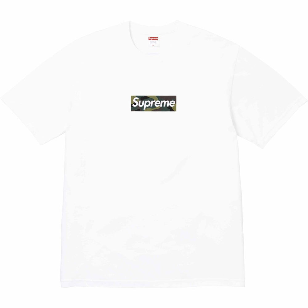 Supreme White Camo Box Logo Cotton Tee