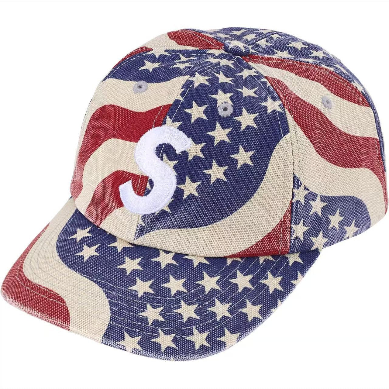Supreme USA Flag Print "S" Logo 6-Panel Dad Hat