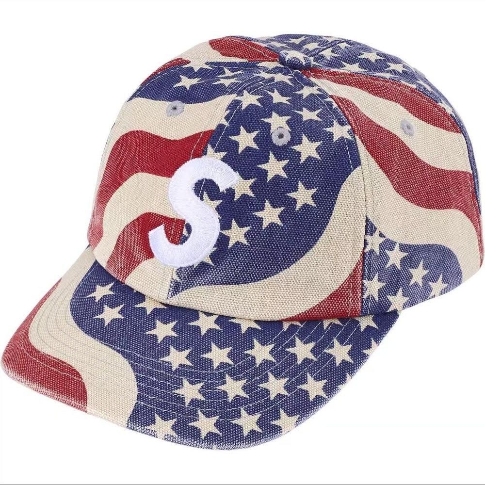 Supreme USA Flag Print "S" Logo 6-Panel Dad Hat