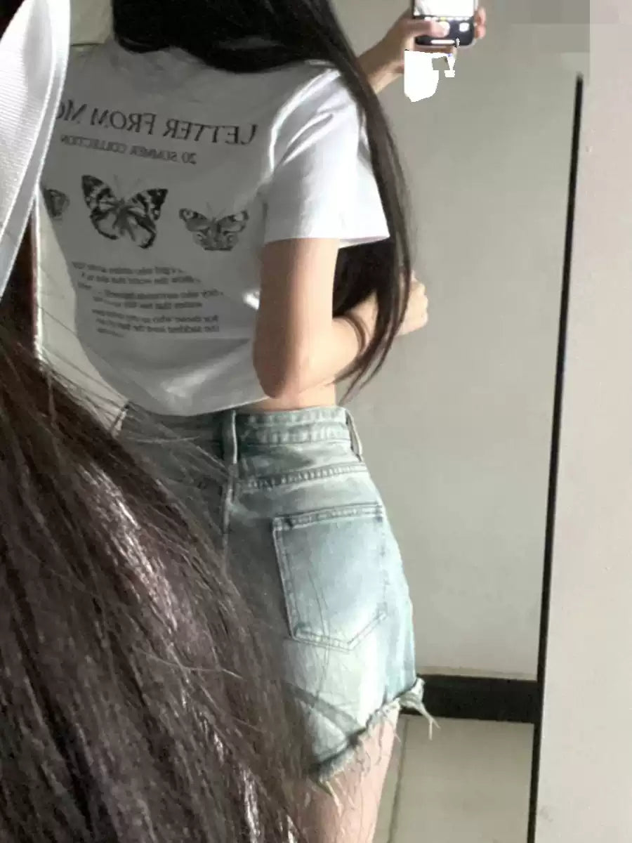 Sisjuly Essential High-Waisted Denim Shorts