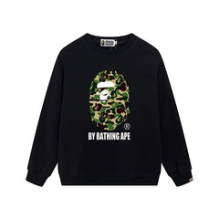 BAPE Green Camo Ape Head Graphic Crewneck Sweatshirt