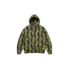 Supreme All-Over Plant Print Hooded Sweatshirt - Black/Yellow