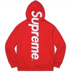 Supreme Vertical Logo Hooded Sweatshirt – Red / White