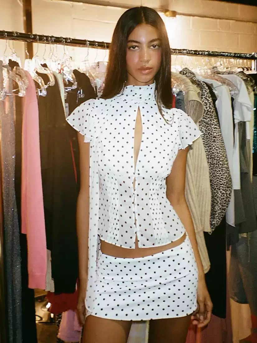 Embrace the ultimate vintage aesthetic with this summer two-piece set