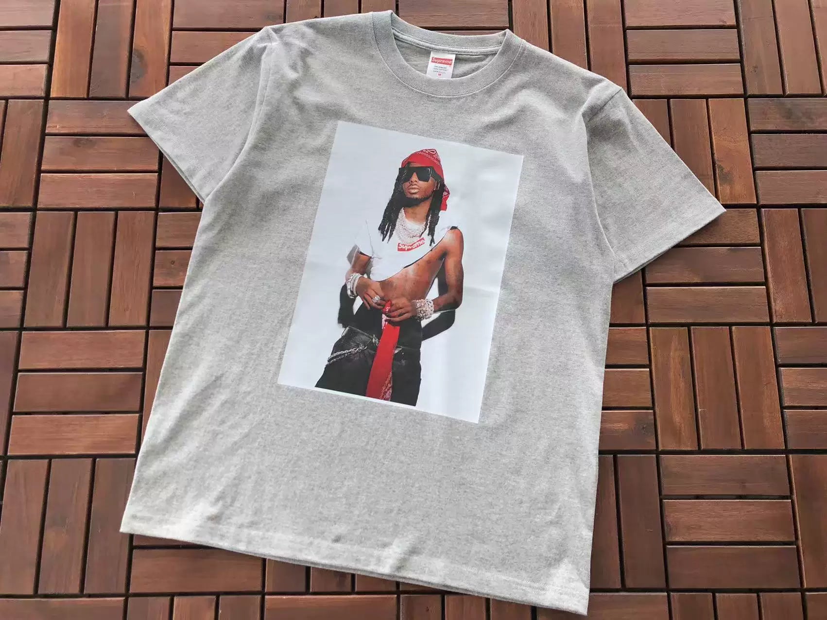 Supreme Playboi Carti Graphic T-Shirt Heather Grey
