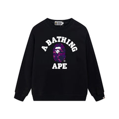 BAPE Purple Ape Head Graphic Crewneck Sweatshirt