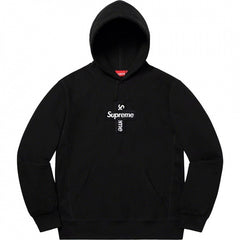 Supreme Cross Box Logo Hooded Sweatshirt - Black