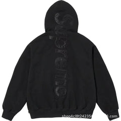 Supreme Vertical Logo Hooded Sweatshirt - Black