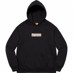 Supreme Box Logo Hooded Sweatshirt - Black / Plaid