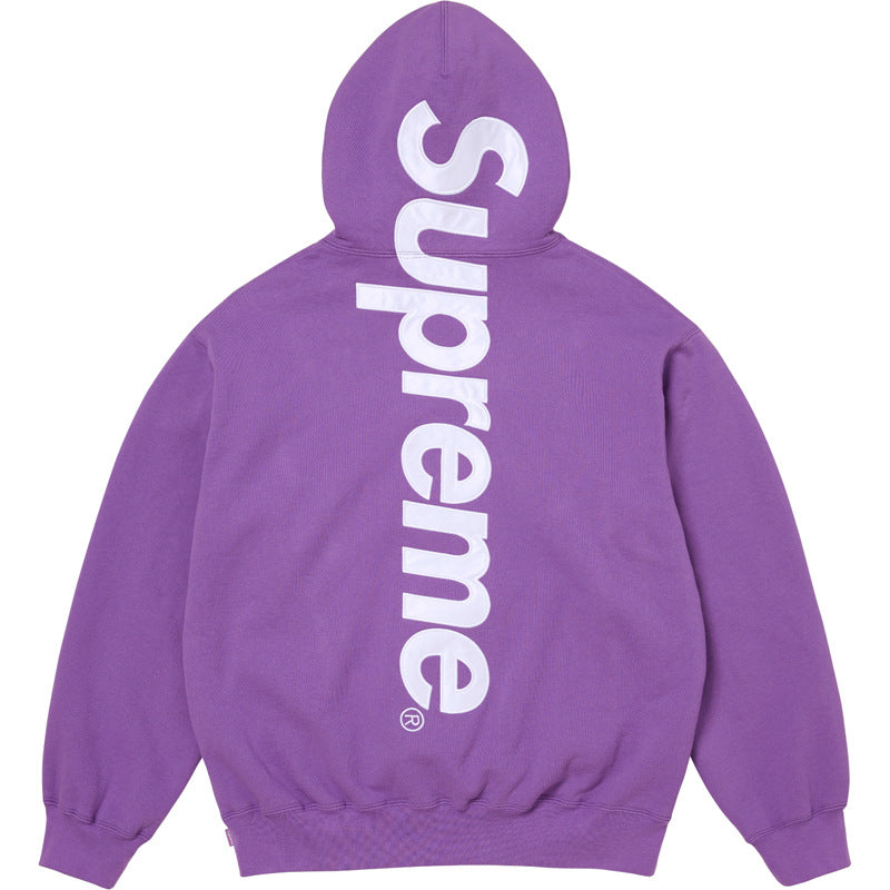 Supreme Vertical Logo Hooded Sweatshirt – Purple / White