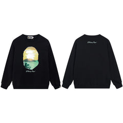 BAPE Landscape Ape Head Graphic Crewneck Sweatshirt