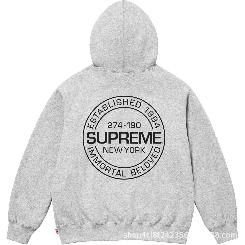 Supreme Established 1994 Immortal Beloved Hooded Sweatshirt - Heather Grey