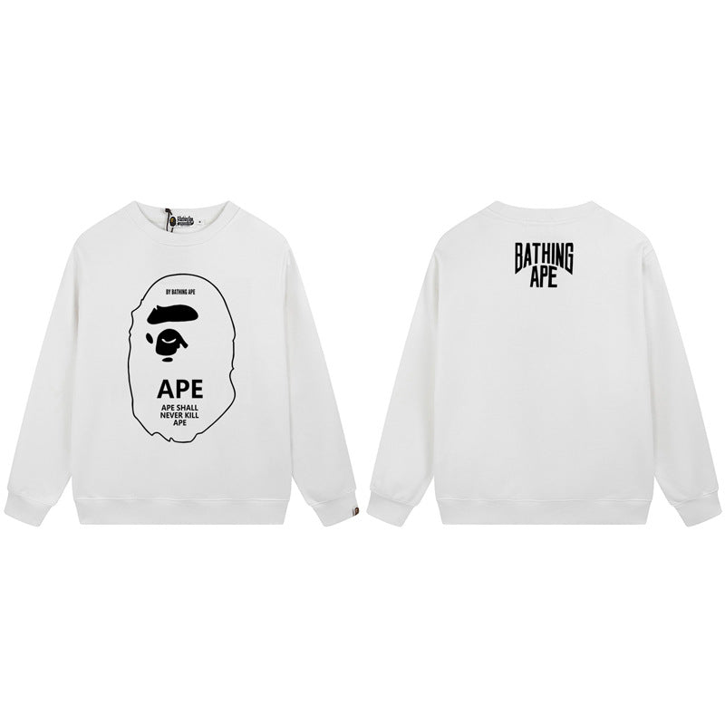 BAPE Ape Head Outline Graphic Crewneck Sweatshirt