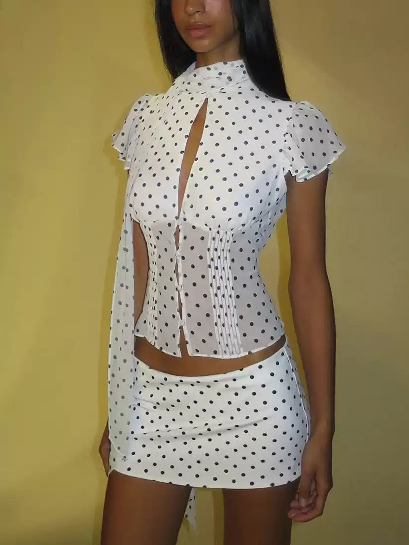 Embrace the ultimate vintage aesthetic with this summer two-piece set