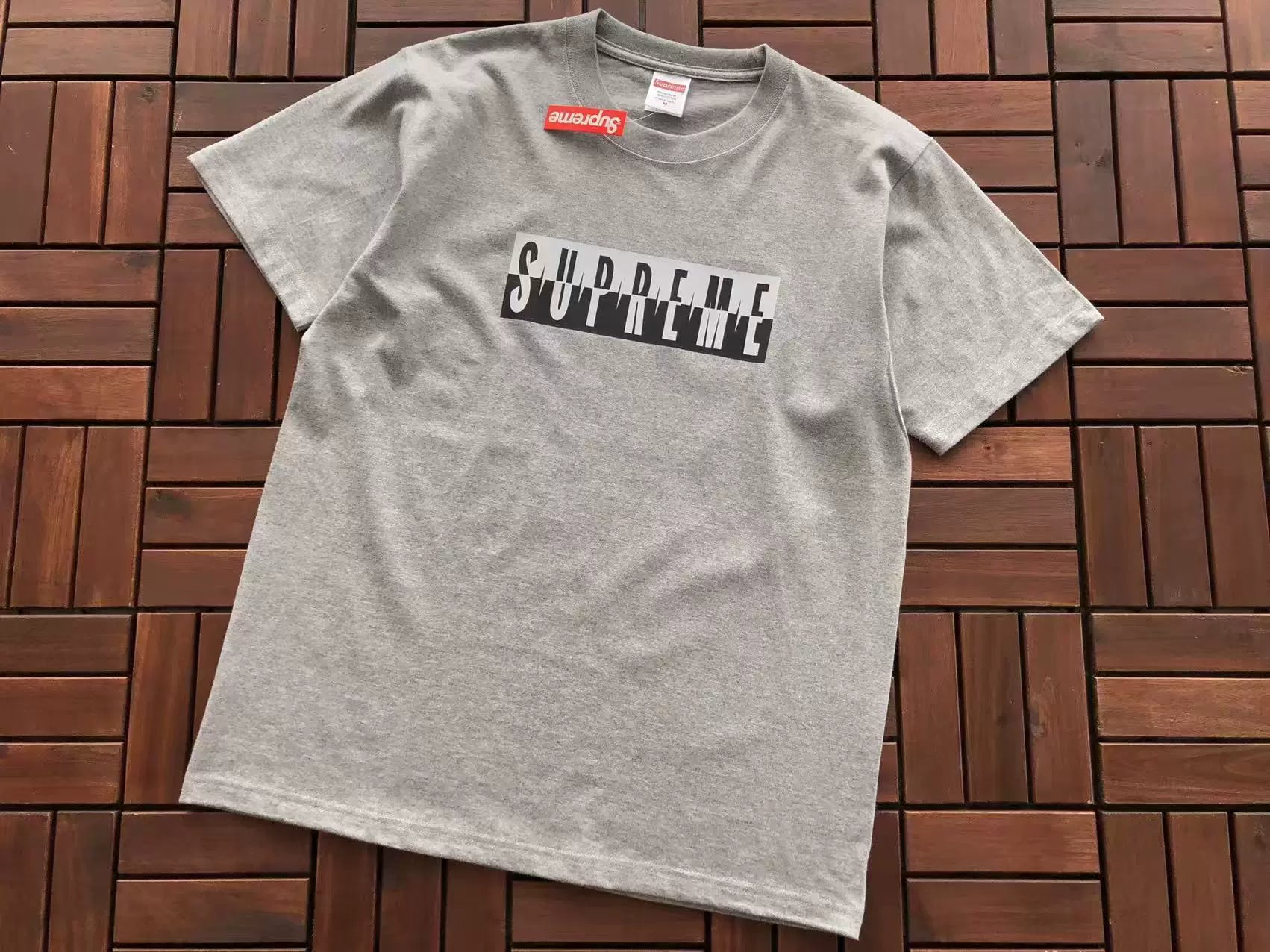 Supreme Split Box Logo T-Shirt - Heather Grey