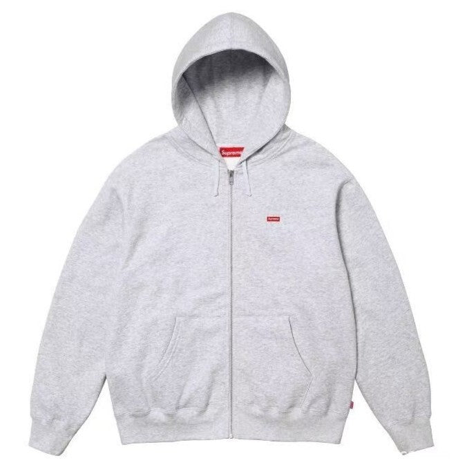 Supreme Small Box Zip Up Hooded Sweatshirt - Heather Grey