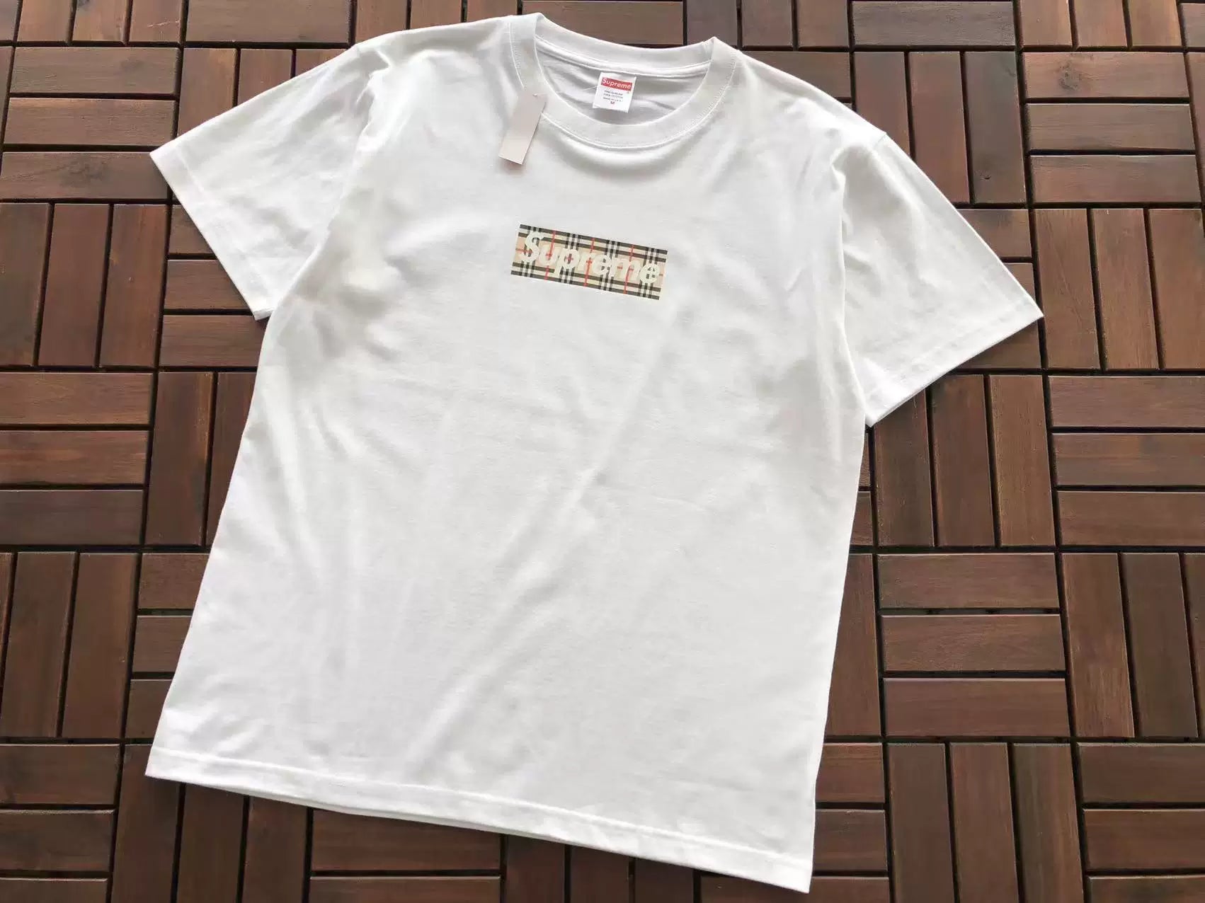 Supreme Plaid Box Logo T-Shirt White