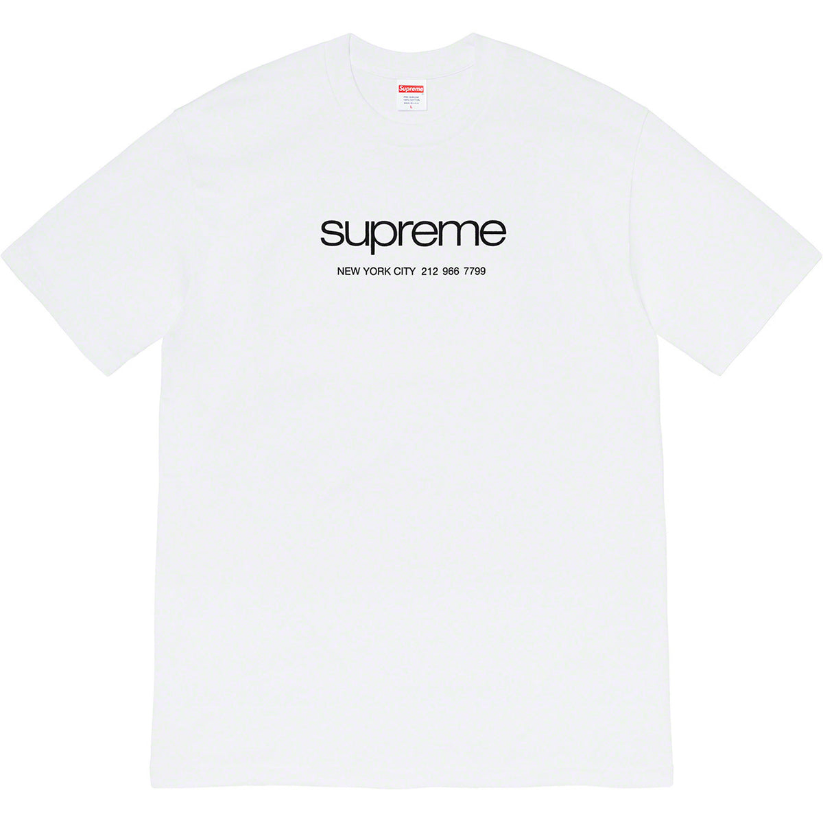 Supreme Minimal Linear Logo White Tee