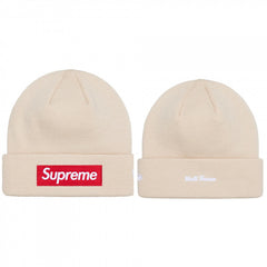 Supreme / New Era Natural Box Logo Beanie with World Famous Embroidery
