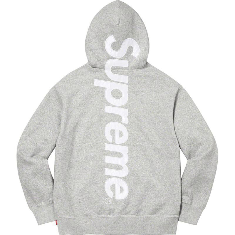 Supreme Vertical Logo Hooded Sweatshirt – Grey / White
