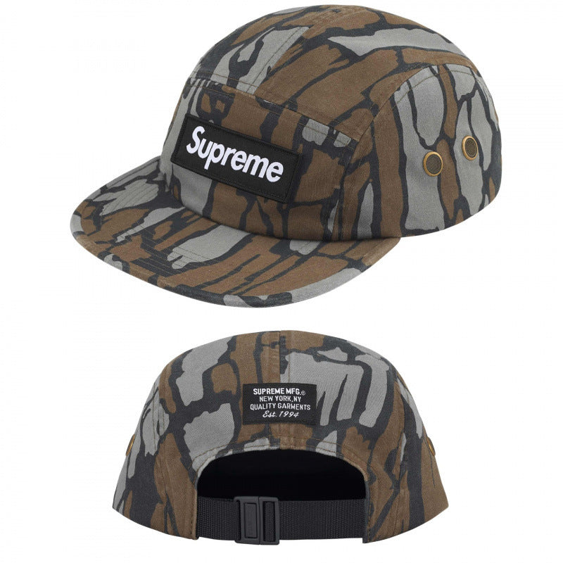 Supreme Woodland Camo Canvas 5-Panel Black Box Logo Camp Cap