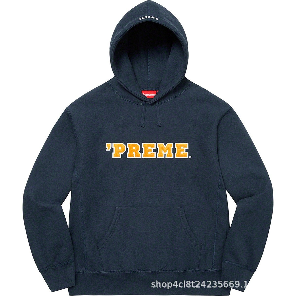 Supreme Cutout Logo Hooded Sweatshirt - Navy / Gold