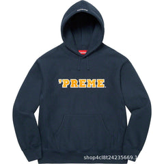 Supreme Cutout Logo Hooded Sweatshirt - Navy / Gold