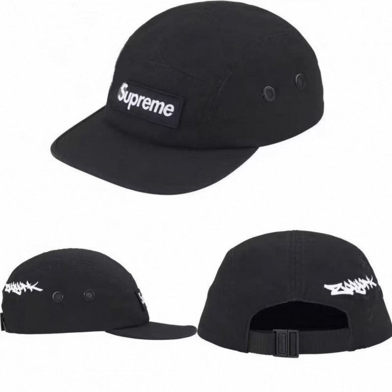 Supreme Black Graffiti Box Logo 5-Panel Camp Cap