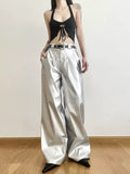 Sisjuly Metallic Cyber-Punk Slouchy Pants
