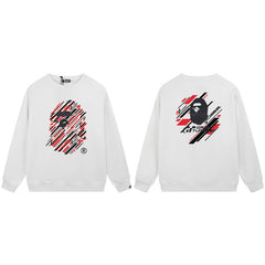 BAPE Abstract Ape Head Graphic Crewneck Sweatshirt Black