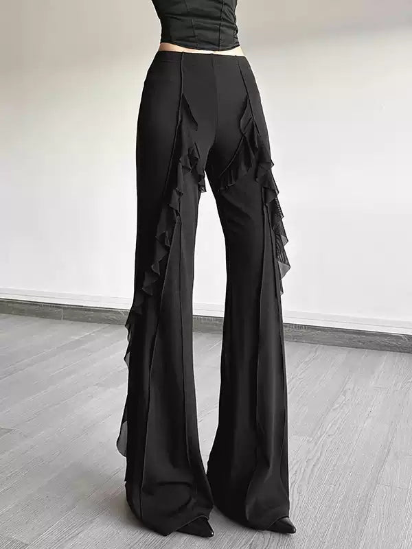 Sisjuly Retro-Modern Contrast Piping Flares