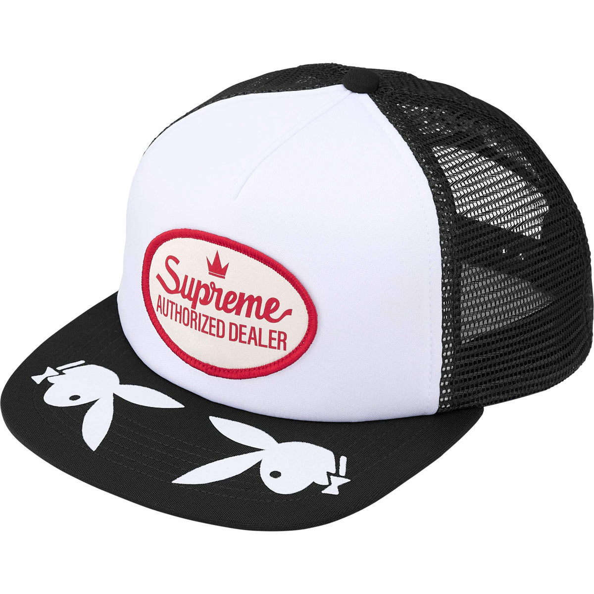 Supreme Authorized Dealer Black and White Trucker Hat