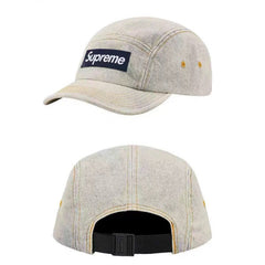Supreme Light Bleach Wash Denim 5-Panel Box Logo Camp Cap