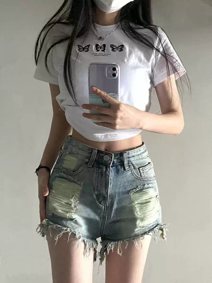 Sisjuly Essential High-Waisted Denim Shorts