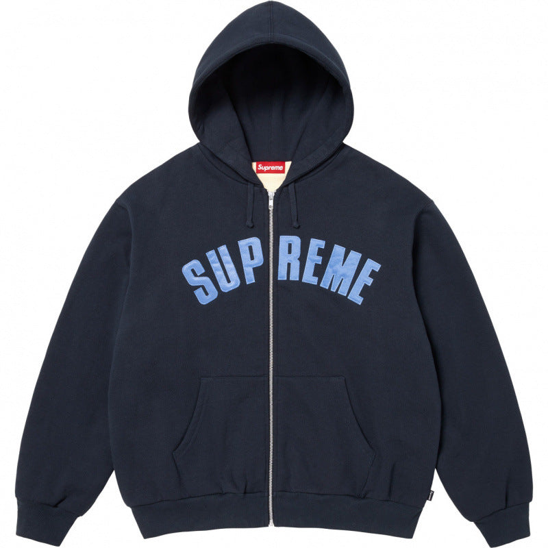 Supreme Arc Thermal Lined Zip Up Hooded Sweatshirt - Navy/Blue