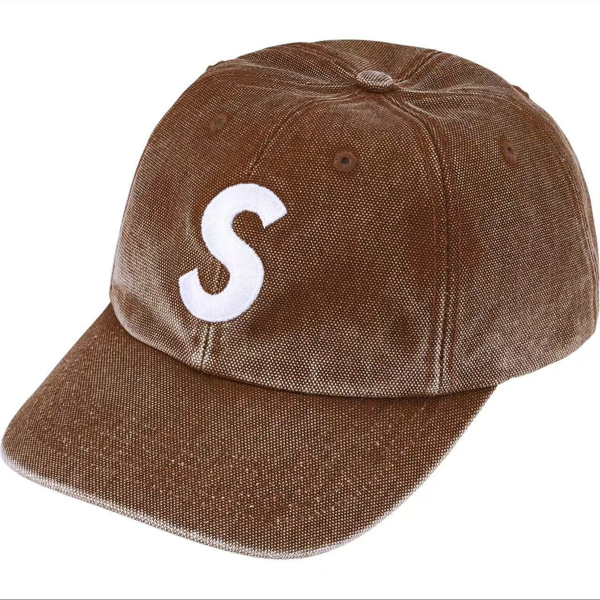 Supreme Washed Brown "S" Logo 6-Panel Dad Hat