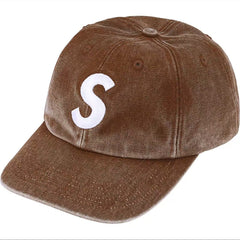Supreme Washed Brown "S" Logo 6-Panel Dad Hat