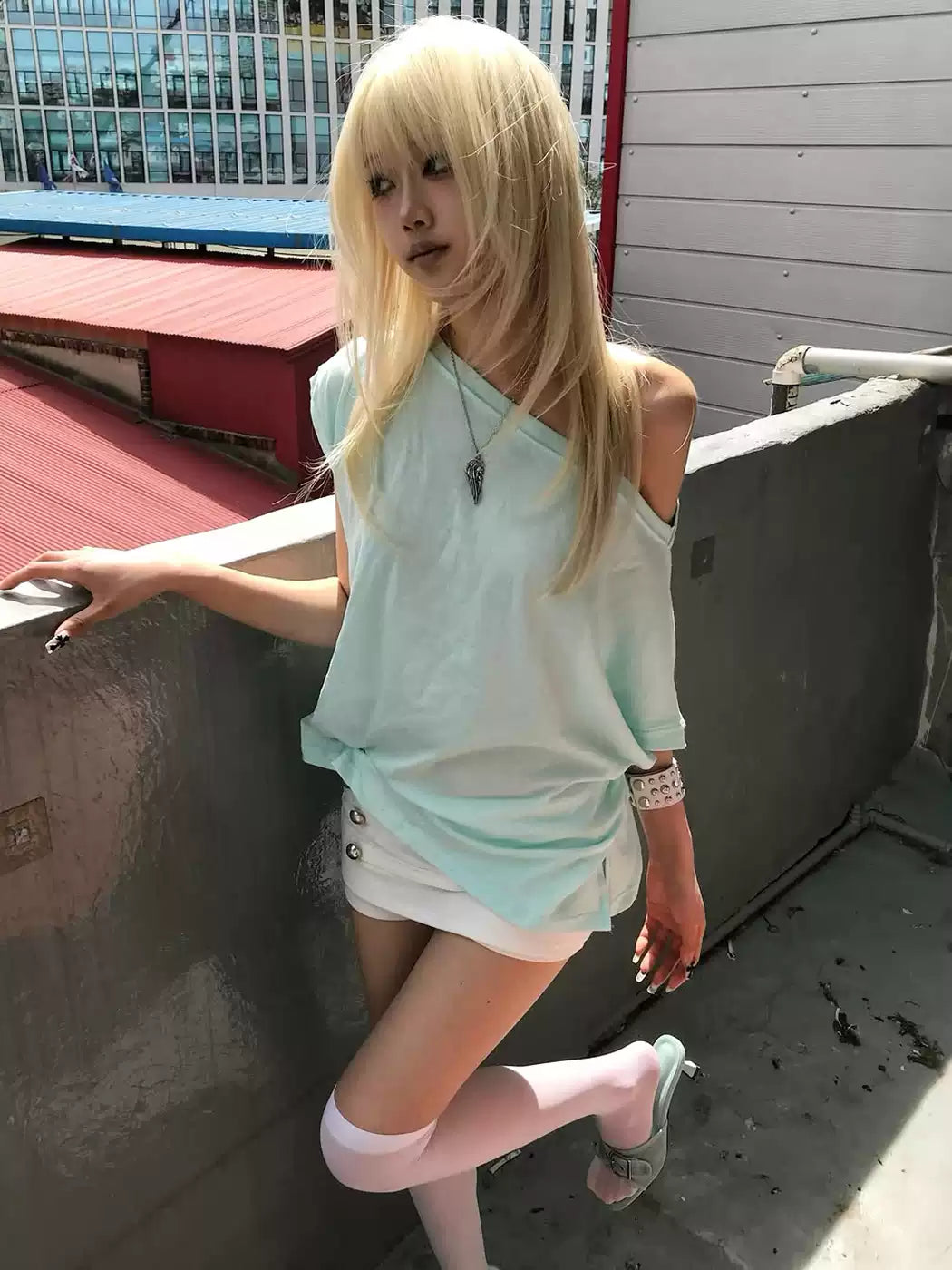 Sisjuly | Soft Girl Aesthetic Pastel Green Chic Tee