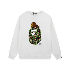 BAPE x Baby Milo Green ABC Camo APE Head Crewneck Sweatshirt