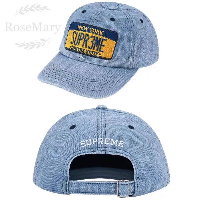 Supreme Light Blue New York License Plate 6-Panel Dad Hat