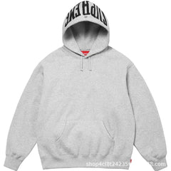 Supreme Hooded Sweatshirt with Hood Logo - Heather Grey