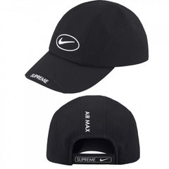 Supreme x Nike Air Max Black 5-Panel Collaboration Camp Cap