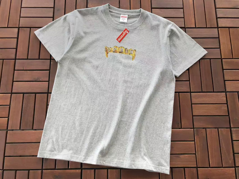 Supreme Gold Grills T-Shirt Heather Grey