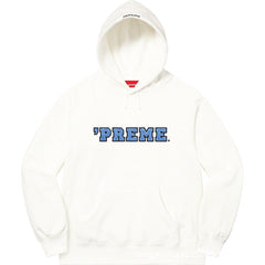Supreme Cutout Logo Hooded Sweatshirt - White / Blue