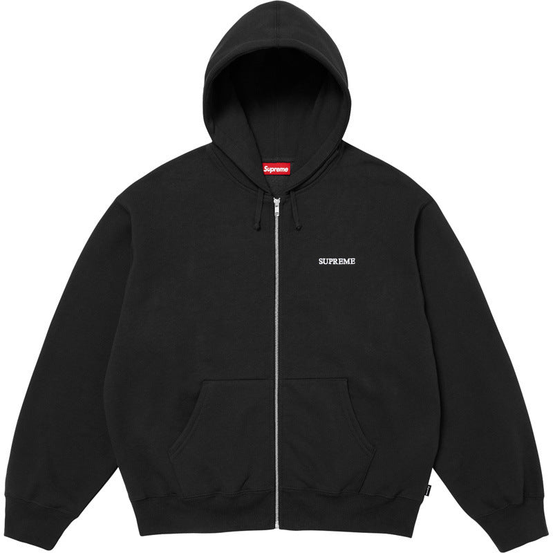 Supreme Small Box Logo Hooded Zip-Up Sweatshirt - Black