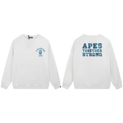 BAPE Blue Ape Logo Graphic Crewneck Sweatshirt