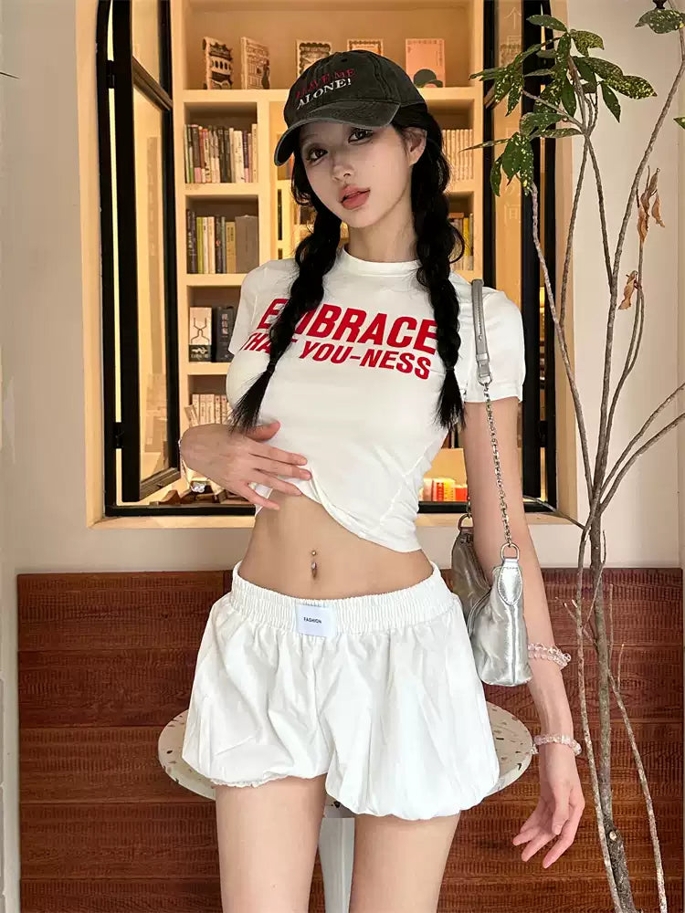 Essential Everyday Graphic Tee – Simple Letter Print Short Sleeve T-Shirt