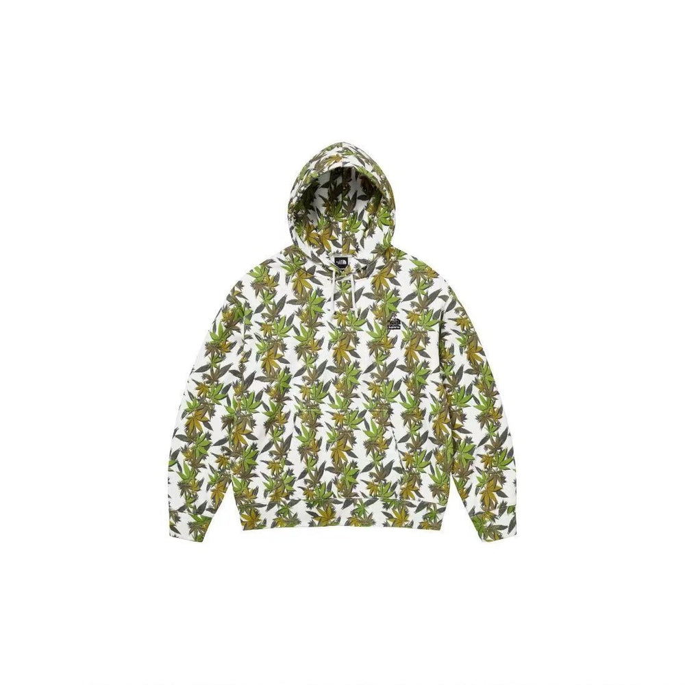 Supreme All-Over Plant Print Hooded Sweatshirt - White/Multi
